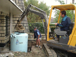 Pose d'une microstation d'épuration